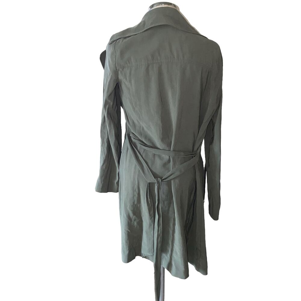 LOFT Olive Green Belted Notch Collar Long Sleeve Jacket Women’s Size Medium - Picture 4 of 8